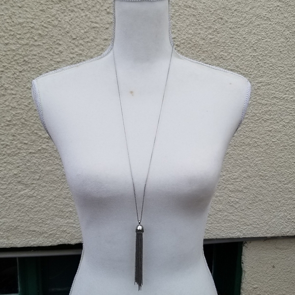 LOFT silver tone chain tassel necklace - Picture 1 of 3